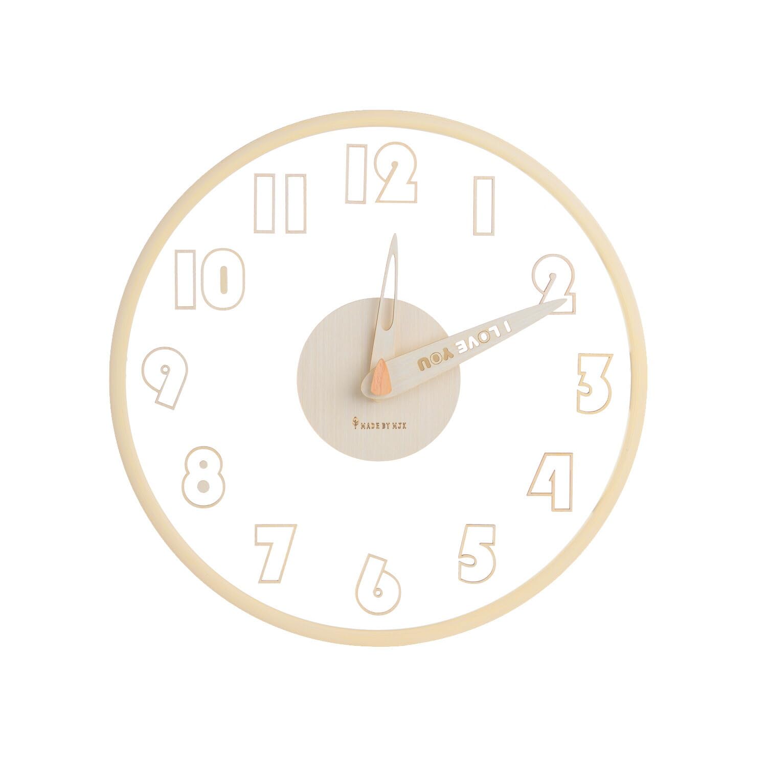 

golwis Wall Stylish Nordic Retro Battery Wood Transparent Clock, 30cm, Style, Silent, Wooden, Modern, Cordless, Operated, Grain, Glass, Gift, Present,