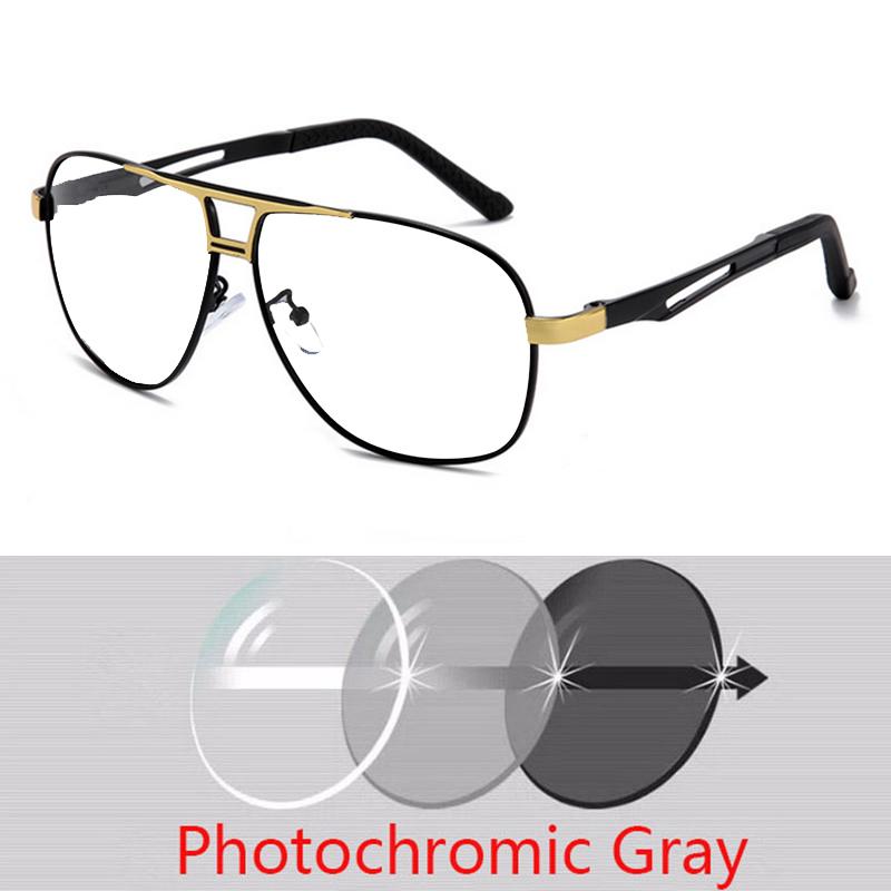Double Girder Frame Square Myopia Sunglasses UV Driving Eye Glasses Men Prescription Diopter Eyewear 0 -0.5 -0.75 To -6.0