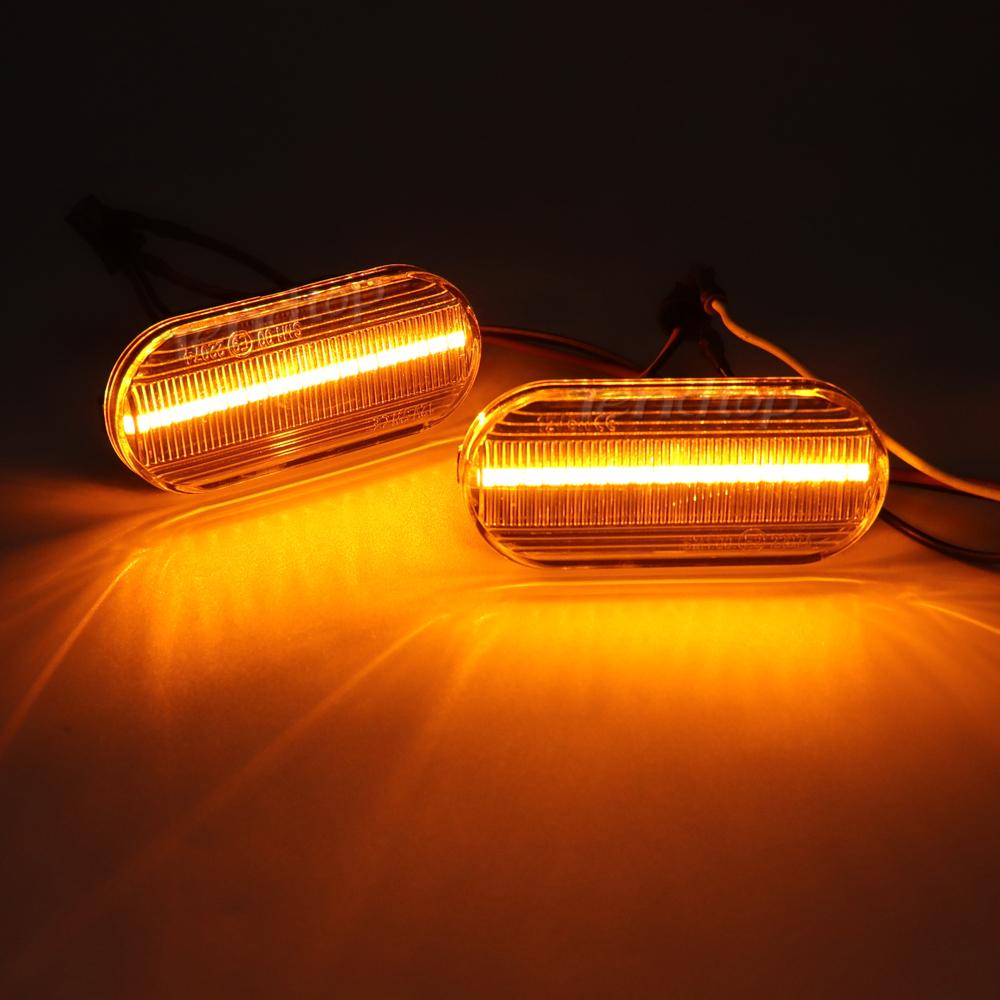 2Pcs Dynamic Side Marker Turn Signal Sequential Blinker Indicator Light for Volkswagen VW Golf Golf3/4Bora Bora/Passat/Lupo/Polo