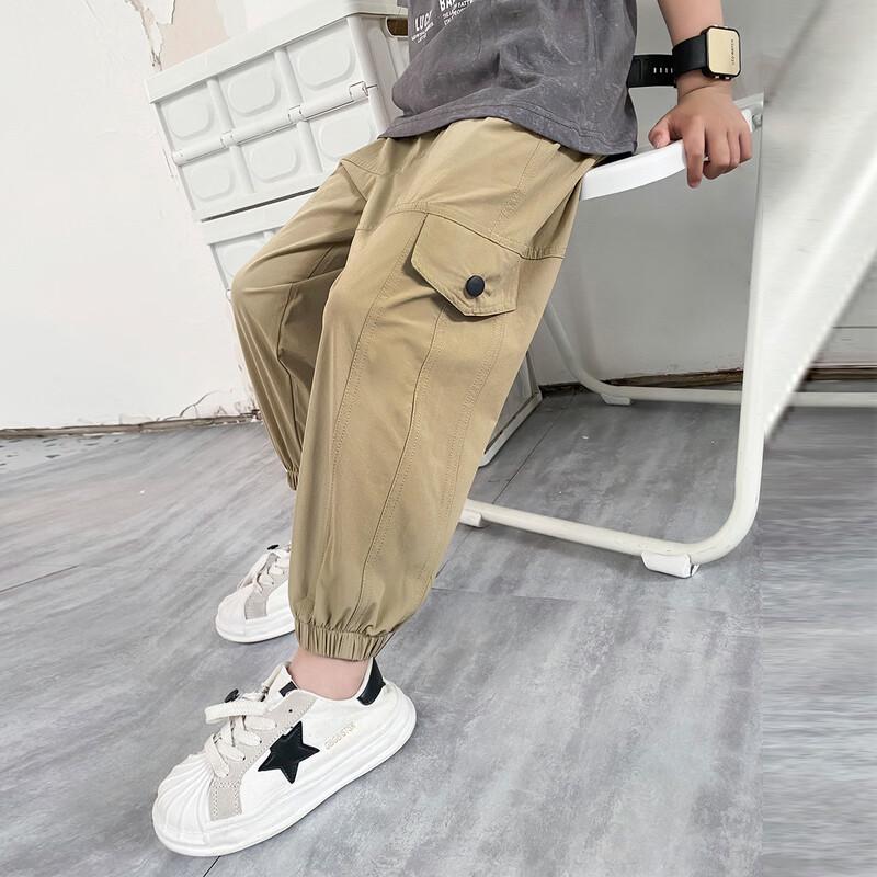 Mumuwu Boys' Khaki Summer Mosquito-Repellent Casual Pants