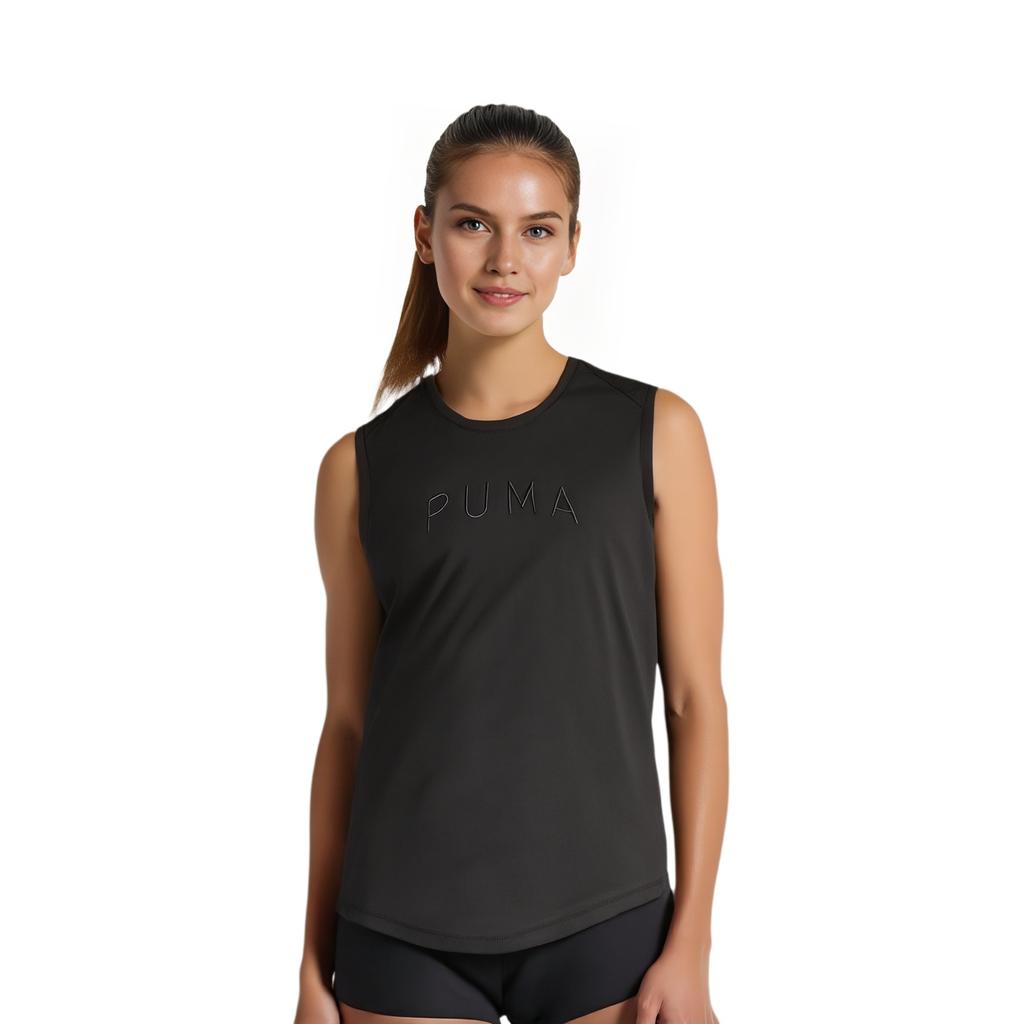 Puma Cloudspun Training Top With Letter Embroidery Casual Round Neck Sleeveless Vest Women Tops Black 524791-01