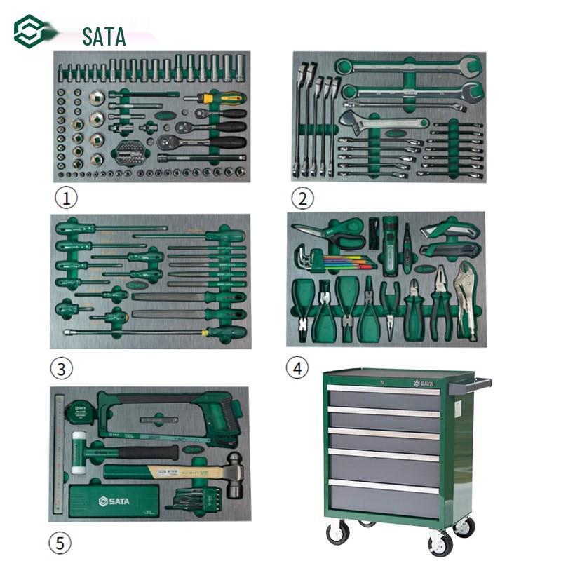 SATA 176-Piece Comprehensive Tool Set with 5-Drawer Cart (09950/09951)