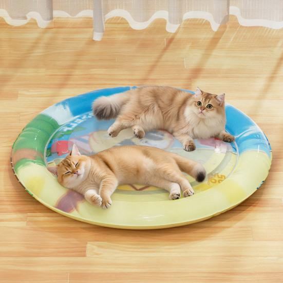 Pet Cooling Water Pad, Waterproof Inflatable Water Mattress, with Heightened Pillow And Large Space Sensory Mat, for Cats And Dogs Summer