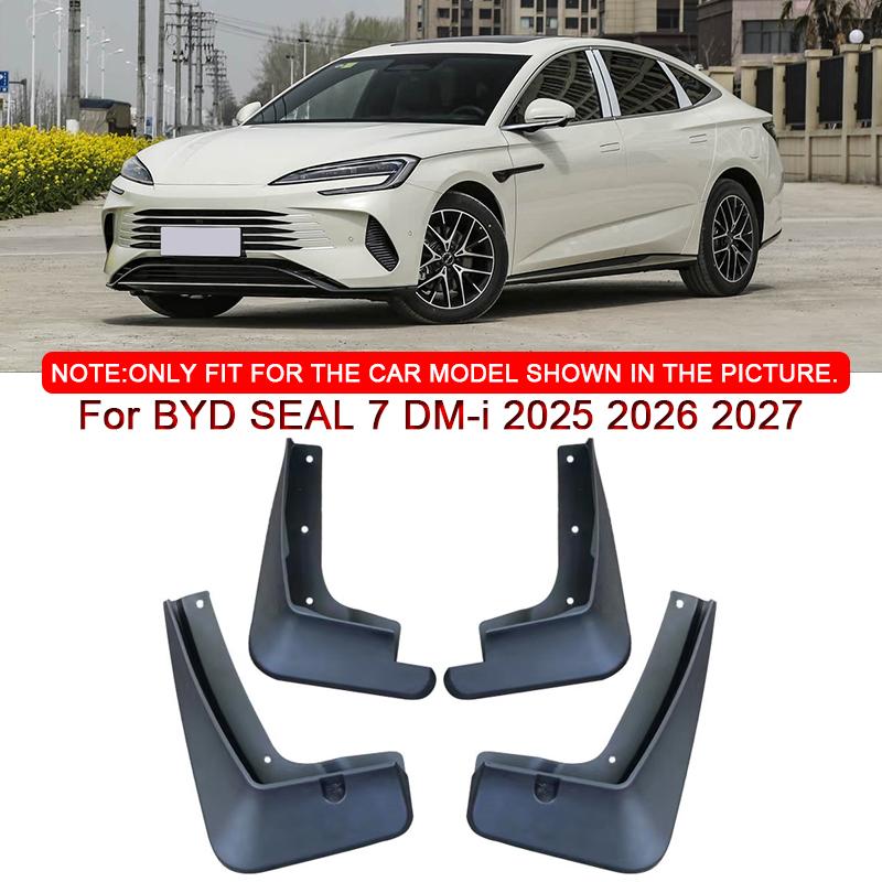 

Car Styling For BYD SEAL 7 DM-i 2025 2026 2027 ABS Car Mud Flaps Splash Guard Mudguards MudFlaps Front Rear Fender Accessories чорний