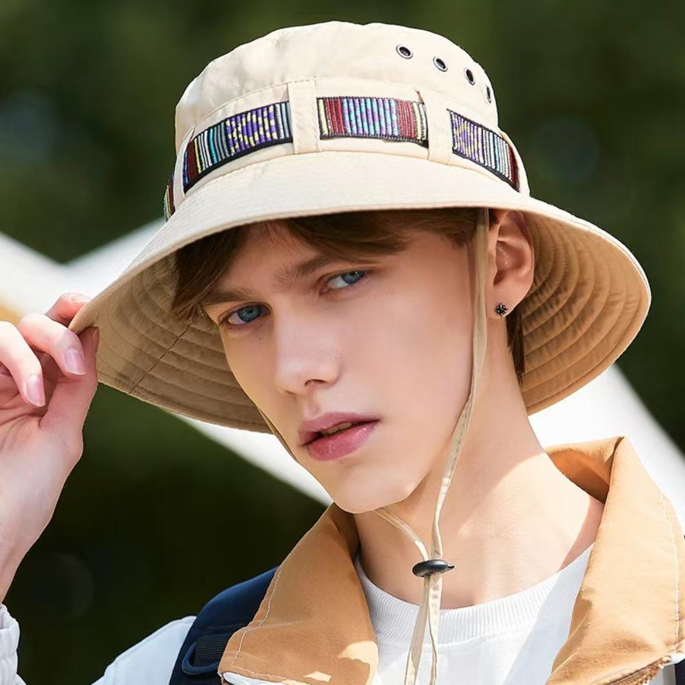 Fashion Sun Protection Sun Hats Breathable Quick-Dry Bucket Hat Adjustable Drawstring Fisherman Hats Outdoor