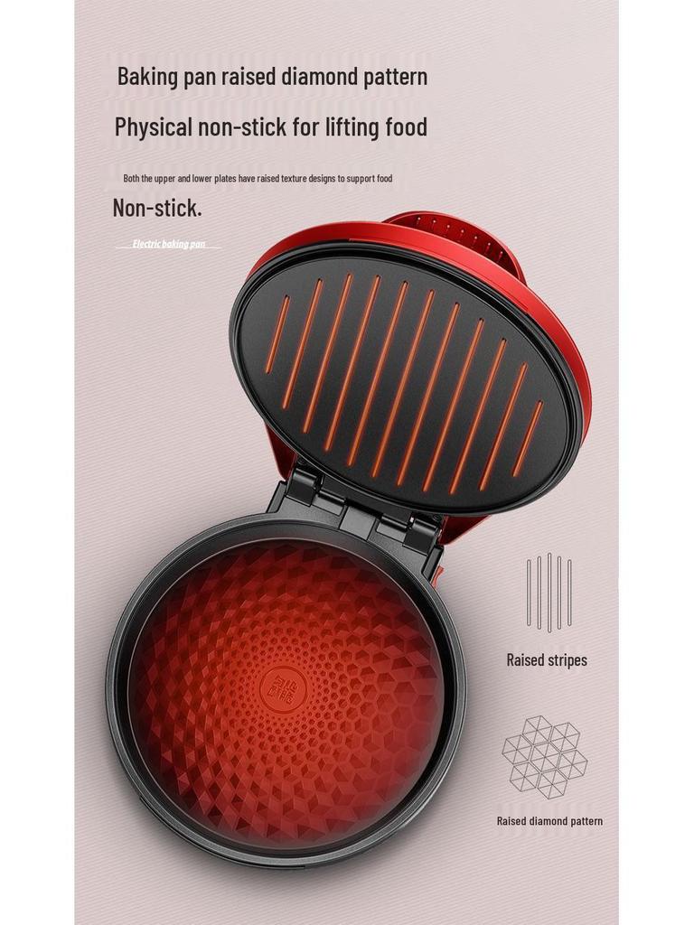 Deepen Electric Pancake & Grilling Pan with Double-Sided Heating and Automatic Power-Off