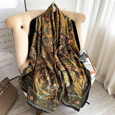 1Pc Luxury Brand Silk Scarf Women Long Shawl Wrap Muslim Hijab Scarves  Female Beach Stoles