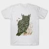 Men Black Print T-shirt Greenman No-Cut Transfer Paper Print Cotton Tshirt