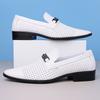 Summer Trend New British Perforated Breathable Leather Shoes For Men Dress Evening Wedding Footwear Prom Sapato Social Masculino