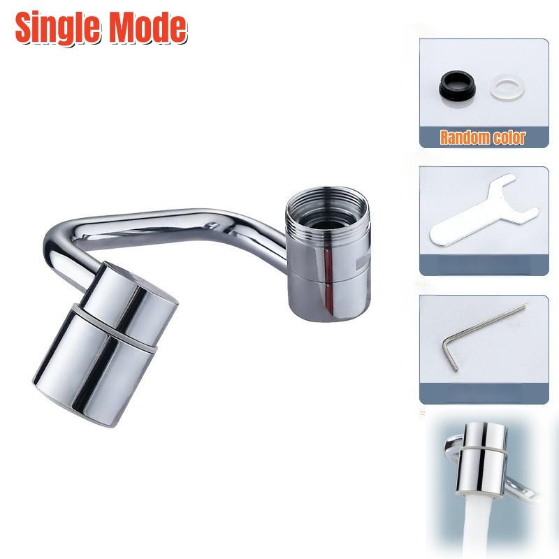 New U Shape Bathroom Sink Metal Faucet Expander 1080° Swivel 2-Mode,Splashproof Water-Saving Pressurized Sink Extension Filter