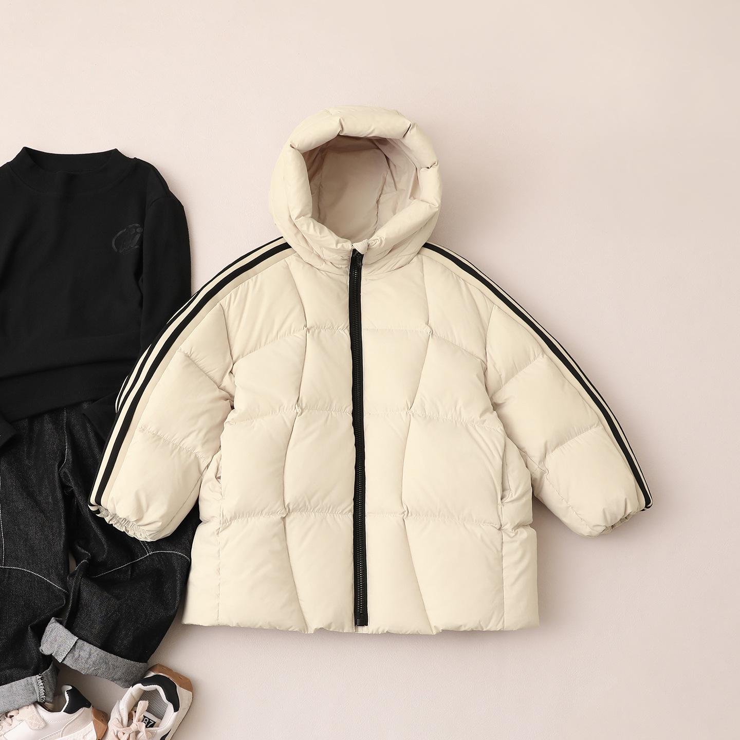 

Boys & Girls Mid-Length Winter Down Jacket 2025 - Thickened Outerwear 150 cm бежевий