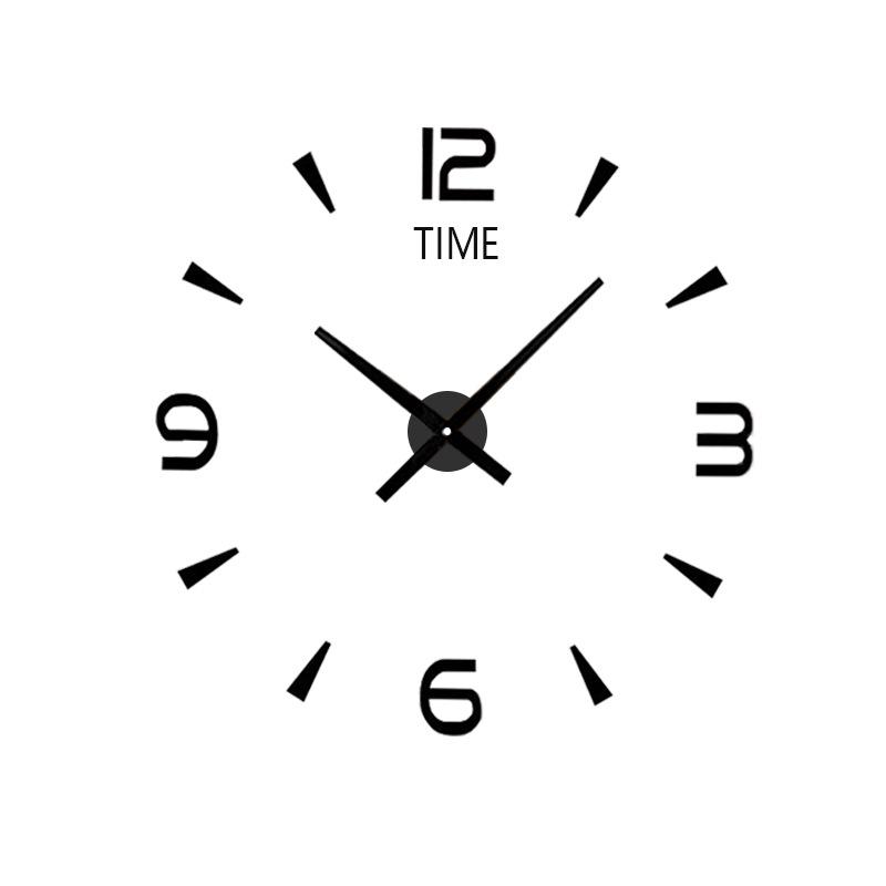 3D Acrylic Wall Clock with Luminous Stickers for Living Room TV Background - Creative Decorative Clock