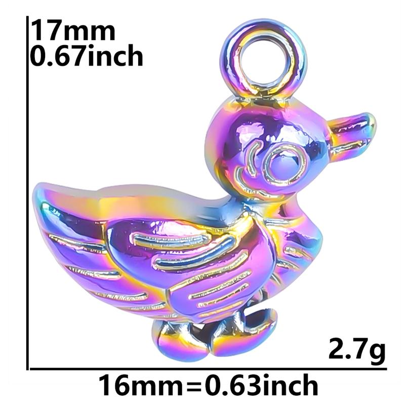 10pcs/Lot Multistyle Animal Pendants Rainbow Charms For Jewelry Making Supplies Eagle Bat Elephant Charm Frog Duck Shark Pendant