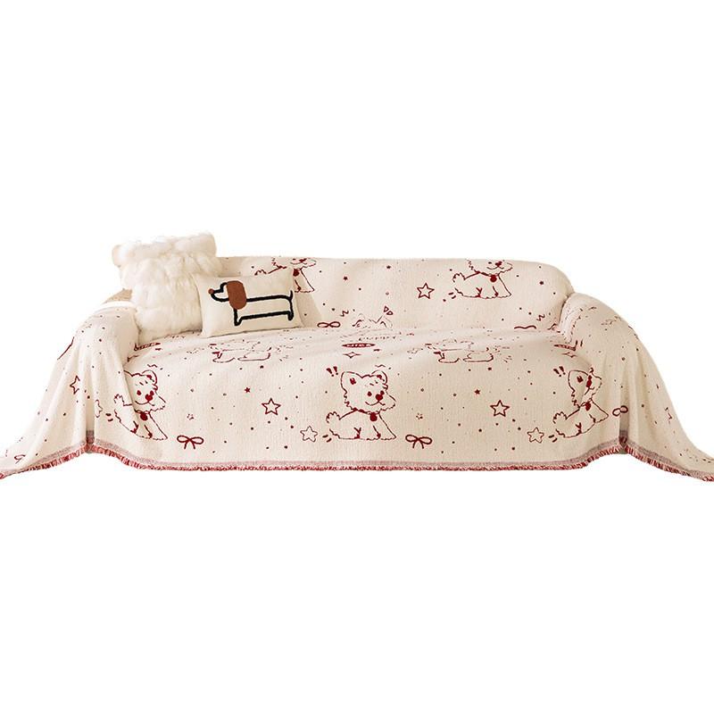 Red Festive Sofa Cover All-in-One Couch Blanket Universal Fit Home Decor