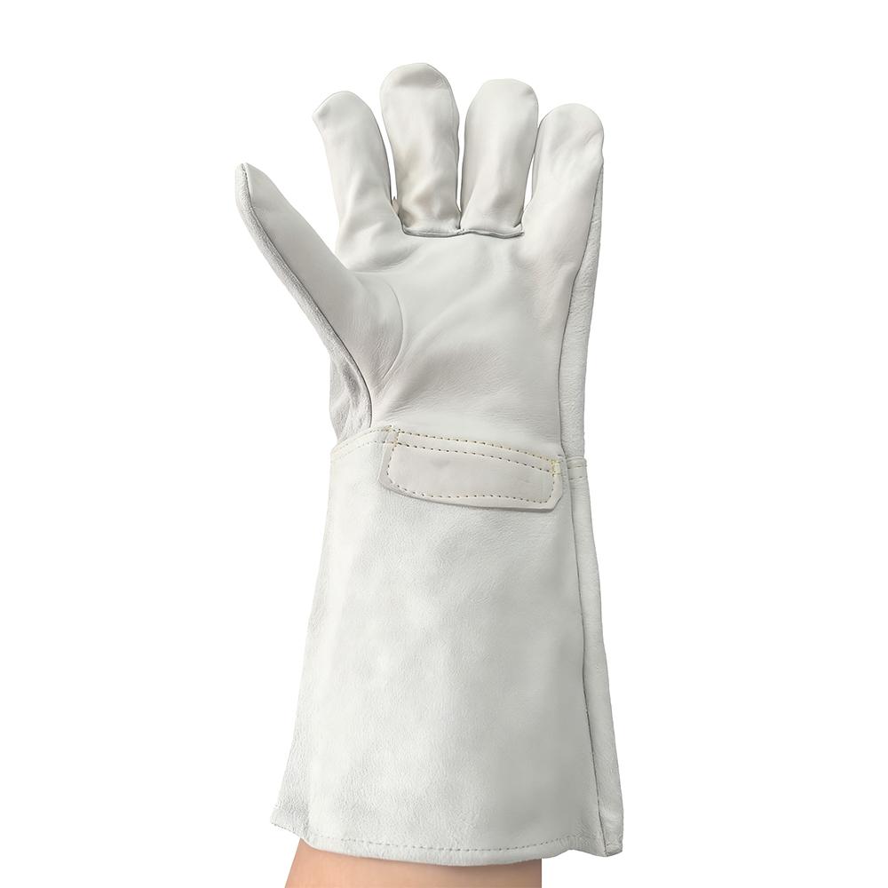 OEM ZHEDA Textured Durable 14 Inch Head Layer Gloves (fireproof Thread) Welding Gloves Comfort Heat Resistance White Work
