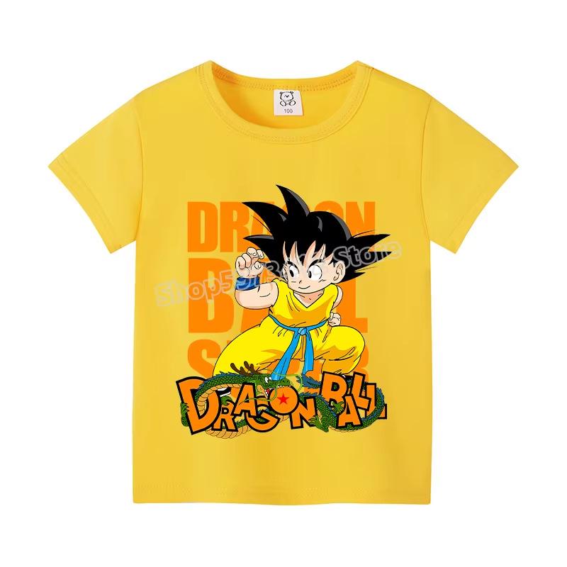 Colorful Dragon Ball Sun T-shirt: Harajuku Style Short Sleeve for Kids