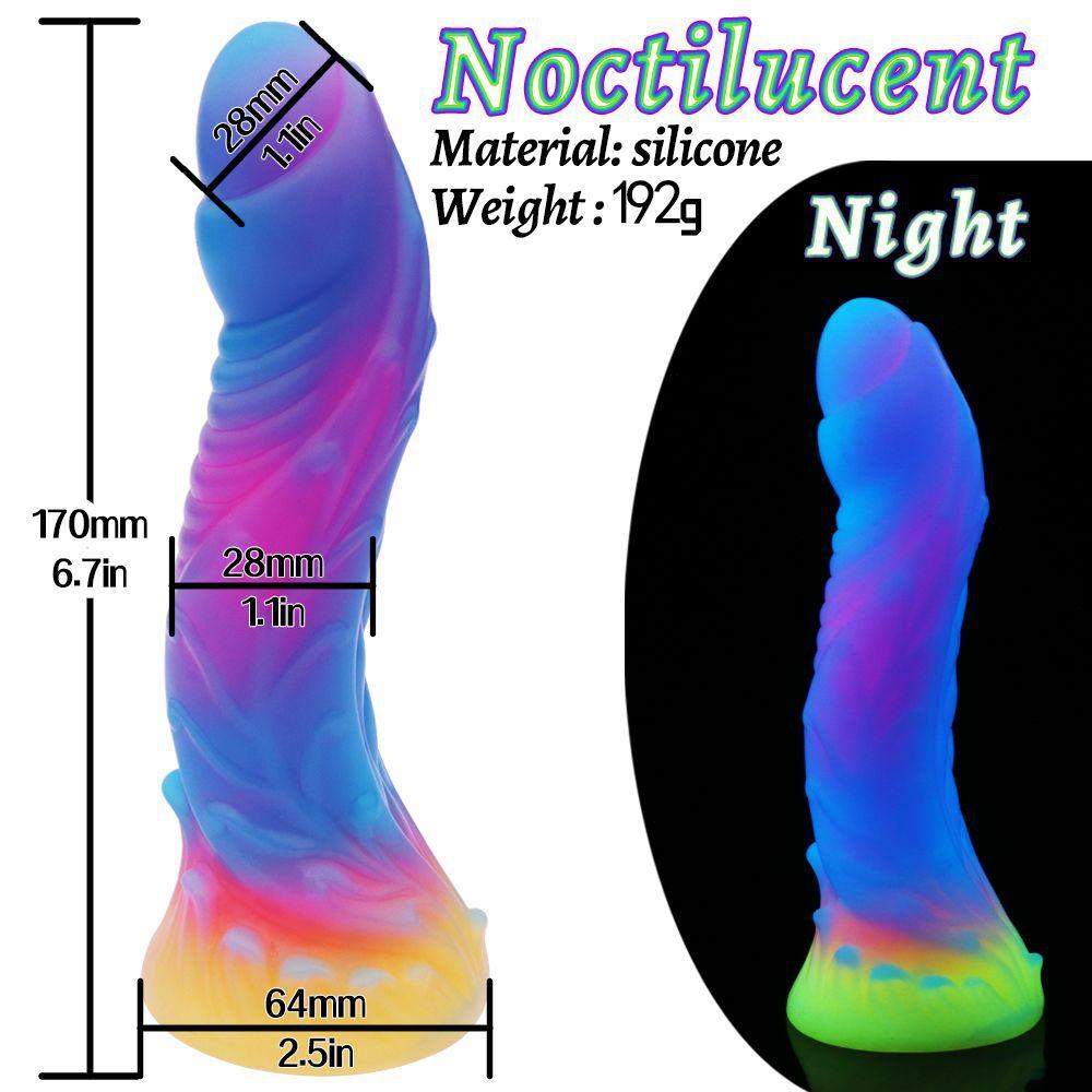 Luminous Anal Plug Mixed Colors Dildo Female Masturbator Adult Sex Toys Realistic Penis Silicone Dick BDSM