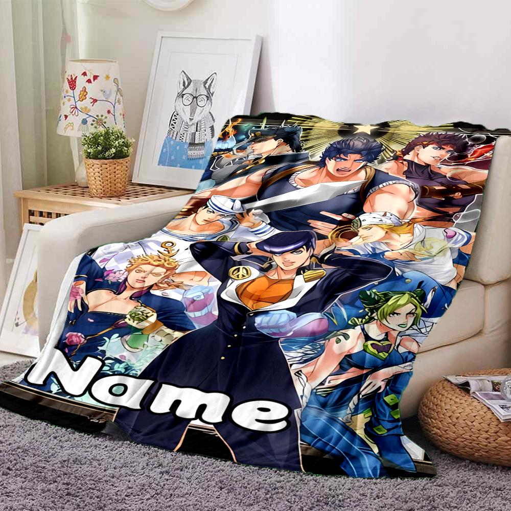 Customiz Name Personality JoJo's Bizarre Adventure Blanket Soft &Warm Sofa Office Bed Travel Lunch Break Blanket, Gift Suitable All Seasons