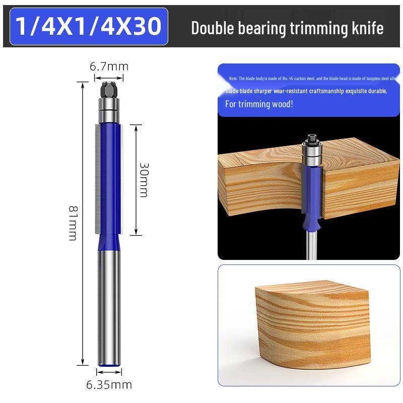 Holzbearbeitungs-Gravier-Trimm-Messer Doppellager-Fräsmaschine mit zweischneidigem Fräser und Plattenkreissäge