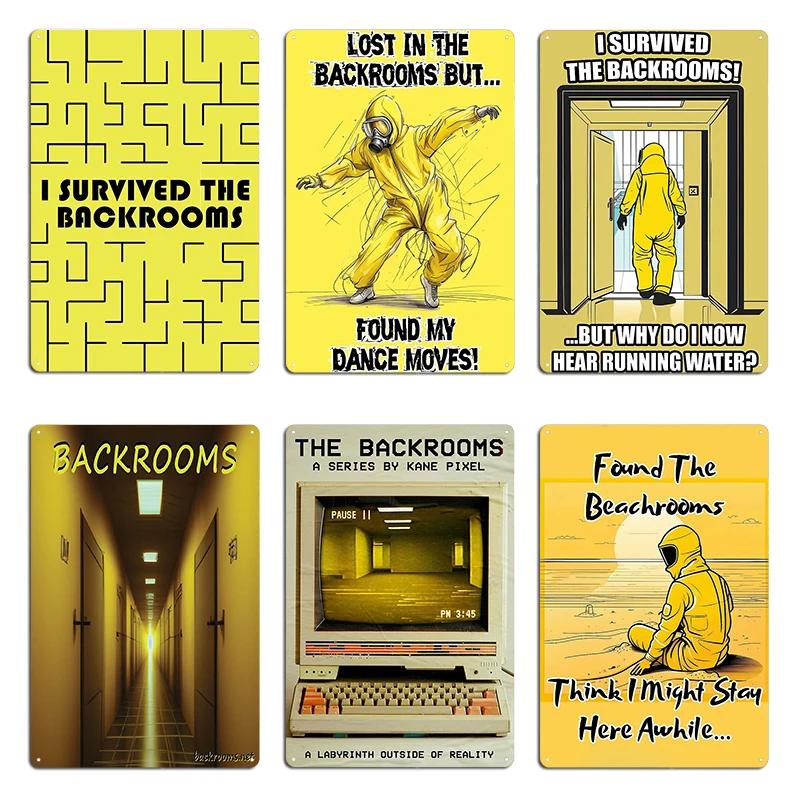 Nessun Clipping Nelle Backrooms Giallo Ho Sopravvissuto Alle Backrooms Le Backrooms Kane Pixel Pittura Metallica Segno in Latta da Garage Poster
