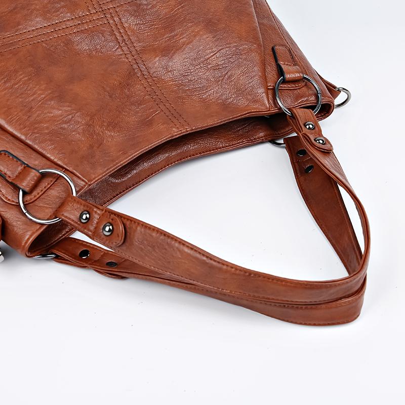 Middelaldrende tøyveske for kvinner Skulder Crossbody-veske Håndveske med stor kapasitet Mykt skinn morveske