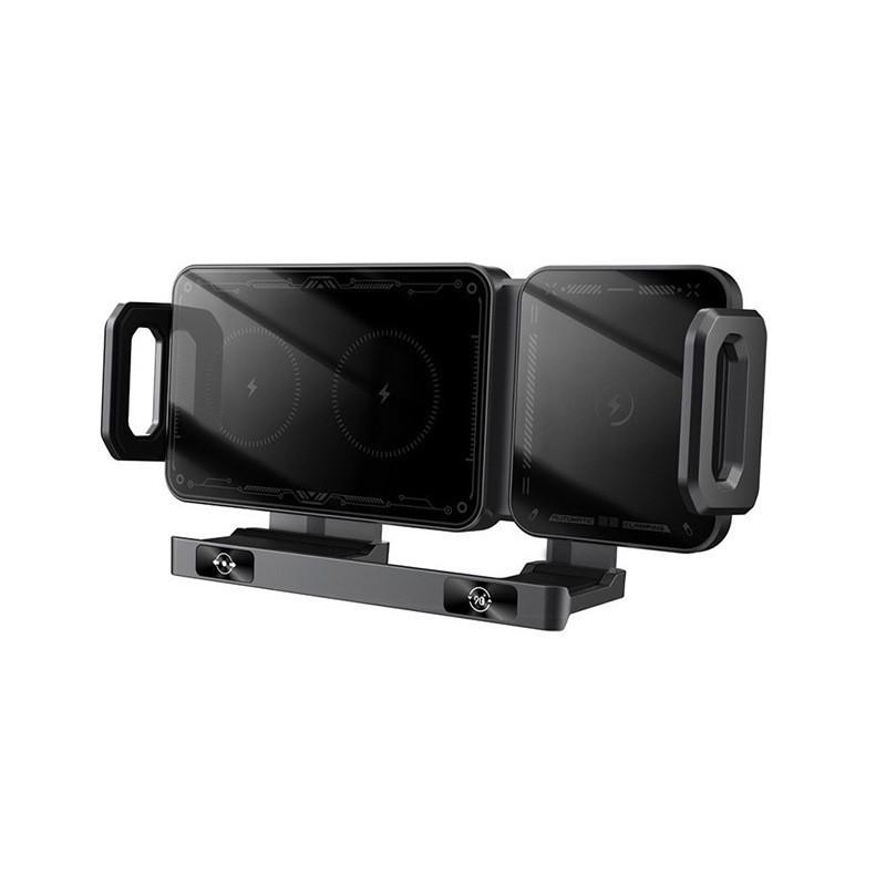 Foldable Screen Car Phone Holder with Smart Wireless Charging & Rotating Air Vent Navigation Feature