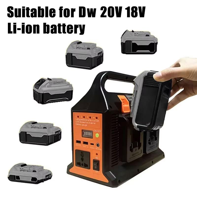 300W Outdoor Power Inverter Sine Wave Inverter For Dewalt For Makita/Milwaukee/Bosch 18V Li-ion Battery With USB/Type-C Interfa