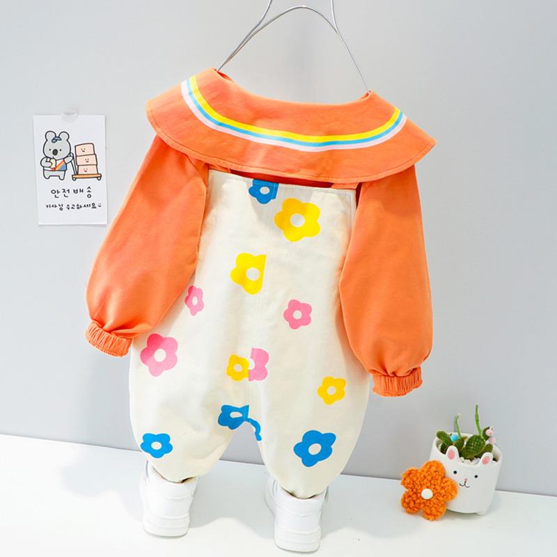 Fashion Spring Autumn Baby Clothes Suit Children Girl Cute Cotton Shirt Overalls 2Pcs/Set Toddler Active Costume Kids Tracksuits