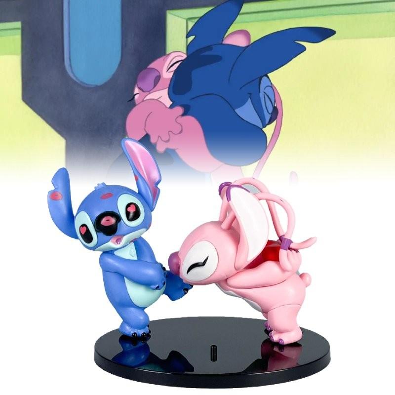 Entzückende Anime Stitch Angel Paar Figuren Pvc Modelle Perfekt für Autodekoration