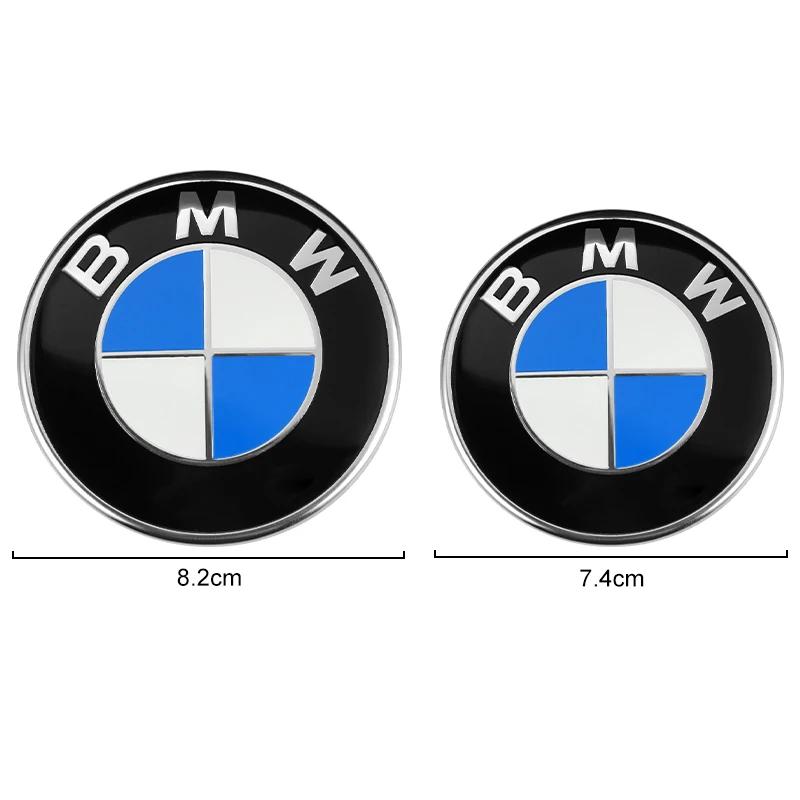 AZHKP1 82mm/74mm Car Emblem Hood Badge Front Rear Trunk Logo Car Styling For BMW E34 E46 E39 E38 E90 E60 E36 F30 F30 F10 E92 E38 E91