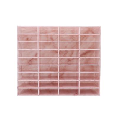 Cosmetic Organizer Cabinet 36 Grids Washable Acrylic Makeup Storage Case for False Eyelash Pink
