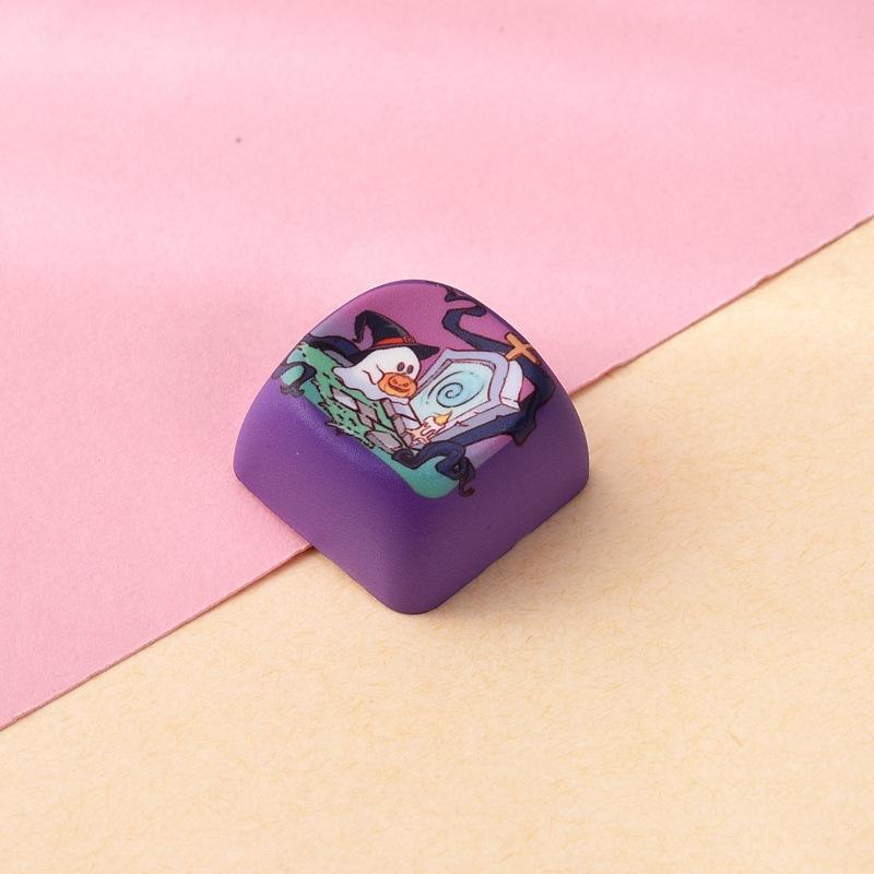 5/10Pcs Halloween Themed Custom Keycaps Cute Ghost Pumpkin Prints For Mechanical Keyboard Diy Holiday Gifts