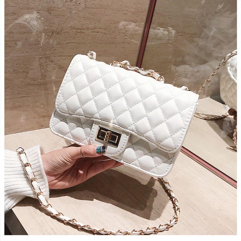 

2025 New Arrival Tide K-style Quilted Accessible Luxury Chain Bag Classic Style Shoulder Handbag Crossbody Bag Women s Bag All-Matching Bag White
