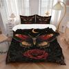 3pcs Butterfly Rose Bedding Set Down Comforter Cover and Pillowcases, Suitable for All Seasons(No Insert)-0729031