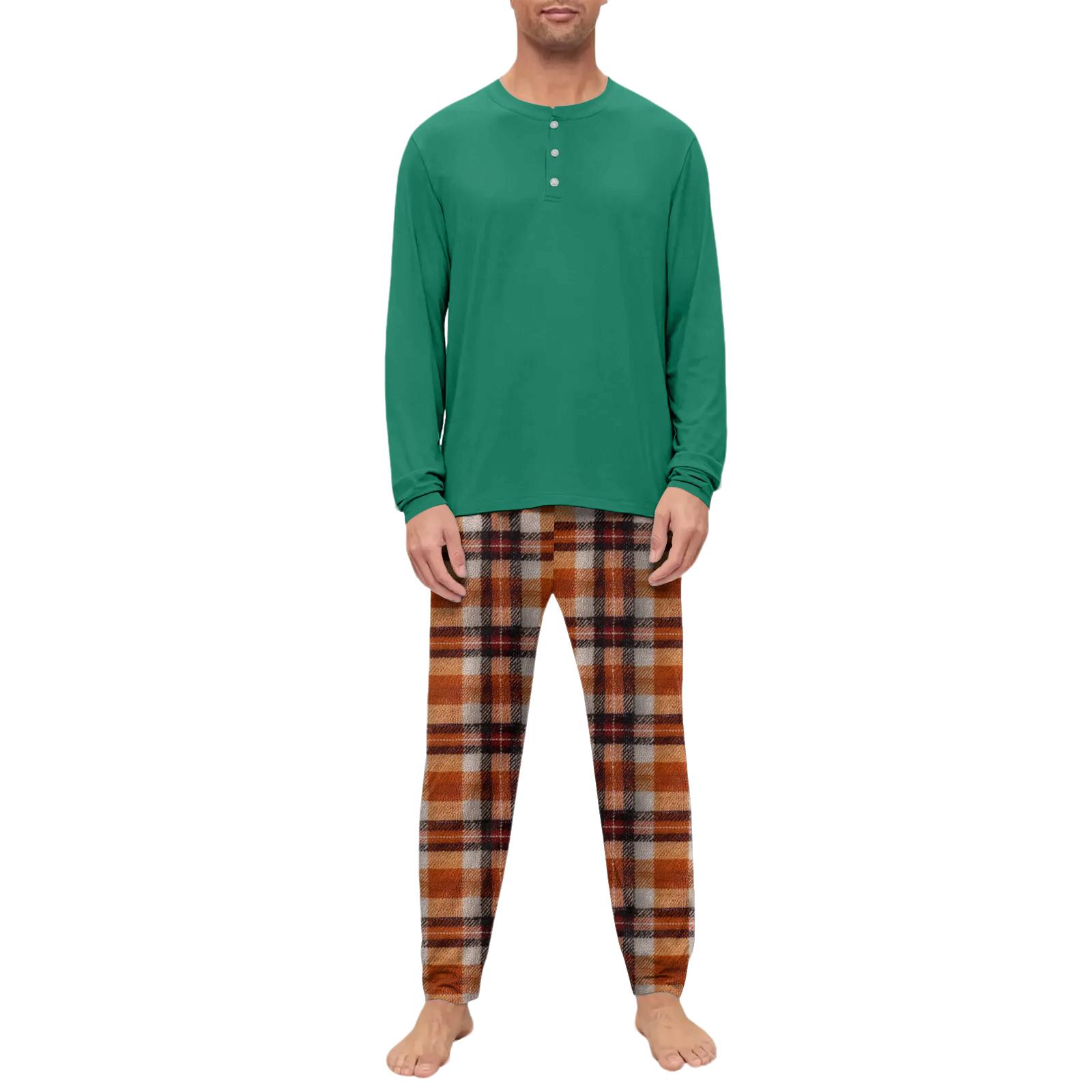 

Мужской пижамный комплект, с длинным рукавом и длинными брюками, двухпредметный комплект XL оранжевый