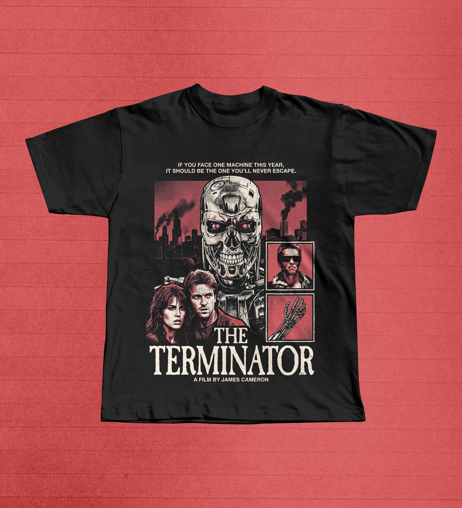 The Terminator 1984 Graphic Tee | James Cameron Sci-Fi Action Shirt | Retro 80s Cult Film T-Shirt 2XL