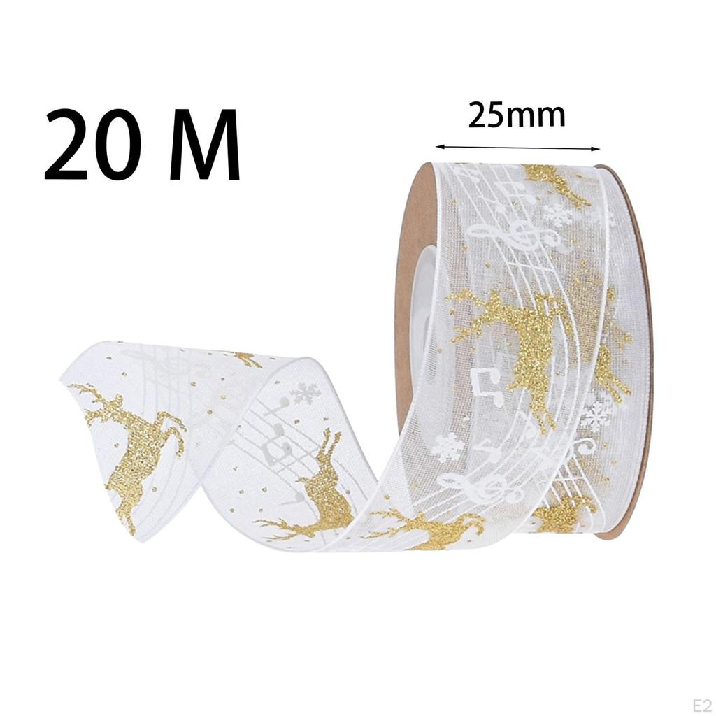 Christmas Ribbon Gift Wrapping Patterned for Packaging