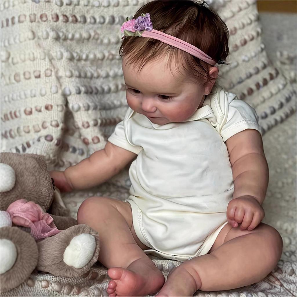 Realistic 20 Inch Bebe Reborn Dolls Maddie Full Vinyl or Cloth Body Optional Newborn Baby Doll Smiling Girl Baby Dolls for Kids Toddler House Play Toy
