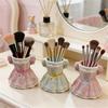 Bow Princess Dress Makeup Brush Storage Bucket Ins Style Desktop Pen Holder Girls Bedroom Office Decor Desktop Organizer