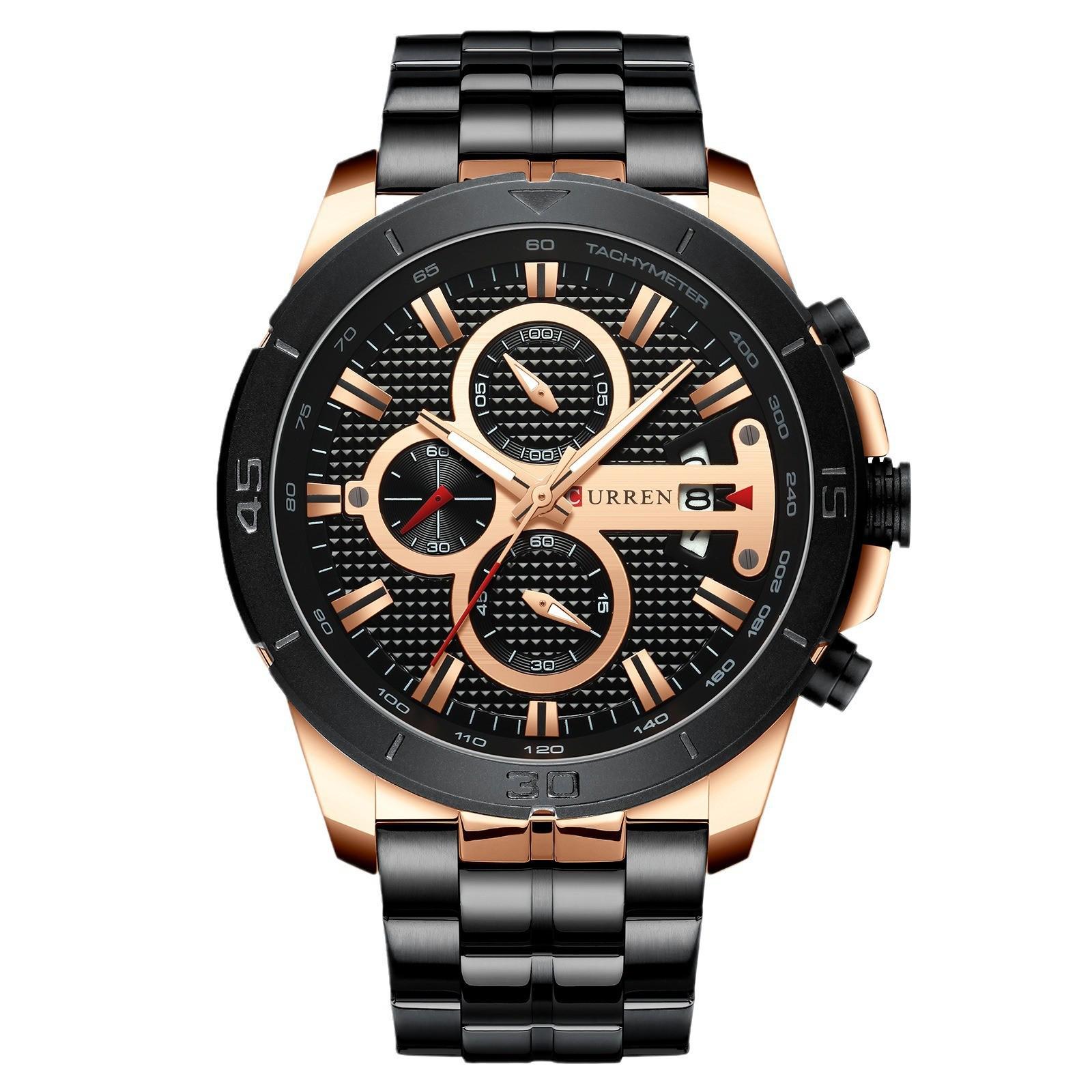 CURREN 8337 Men s Waterproof Multi-function Quartz Watch with Steel Band
