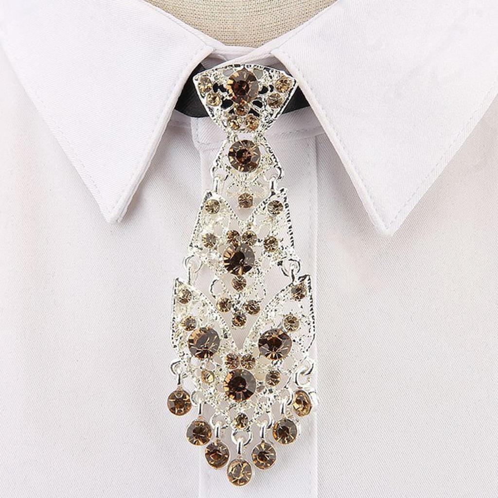 Unisex Decorative Suit Rhinestone Necktie Women Men Ties Formal Business Gentleman Wine Party Wedding Ceremony Ties Collar Accessories