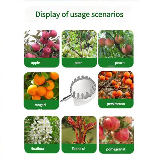 Metal Fruit Picker with Teeth Fruit Harvesting Tool with Bag Portable Orchard Fruit Picking Tool for Peach Orange Pear Trees