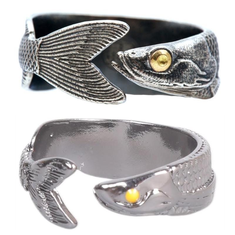 Unique Ring Finger Cute Fish Open Ring for Women Man Fashion Animal Punk Fine Jewelry Circle
