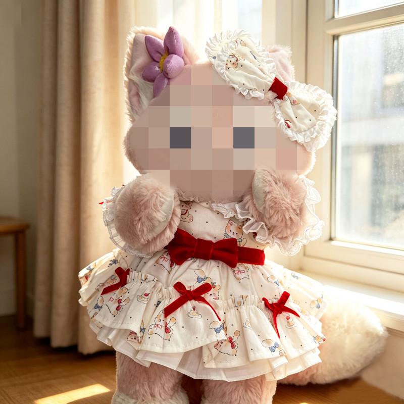 [Cloth Only] the Princess Style Clothes for Plush Doll, Size S Velvet Bow Dress.