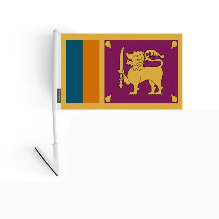 Drapeau Adhésif - Sri Lanka - 14 X 21 Cm - 10 Pièces - Polyester - Léger Et Robuste