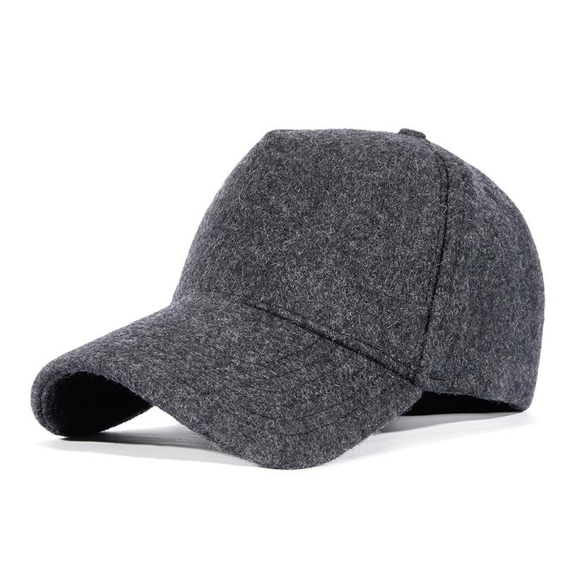 Spring and Autumn Wool Fleece Thick Baseball Cap Versatile Tide Cap Men's and Women's Middle-aged Sports Warm Hat
