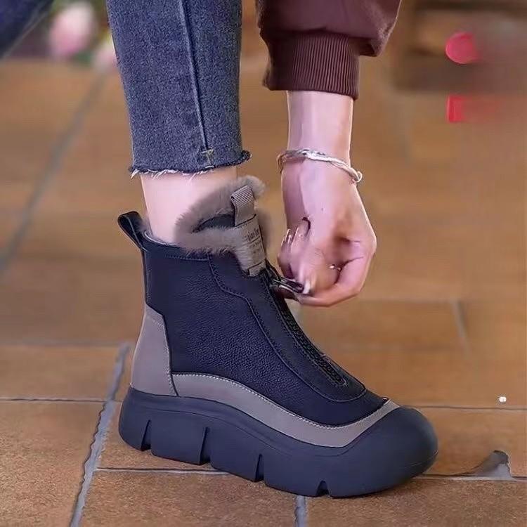 New Winter Snow Boots Thick Bottom Side Chain Warm Comfortable Women