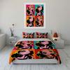 Colorful Pop Art Dog Portrait Bedding Duvet Cover Set Duvet Cover Pillowcases  (1*Duvet Cover 2*Pillowcases, Without Duvet Insert)