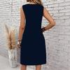 Plus Size V Neck Sleeveless Dress Lush Valley Waterfall Scenic Print For Mountain Hiking Trip