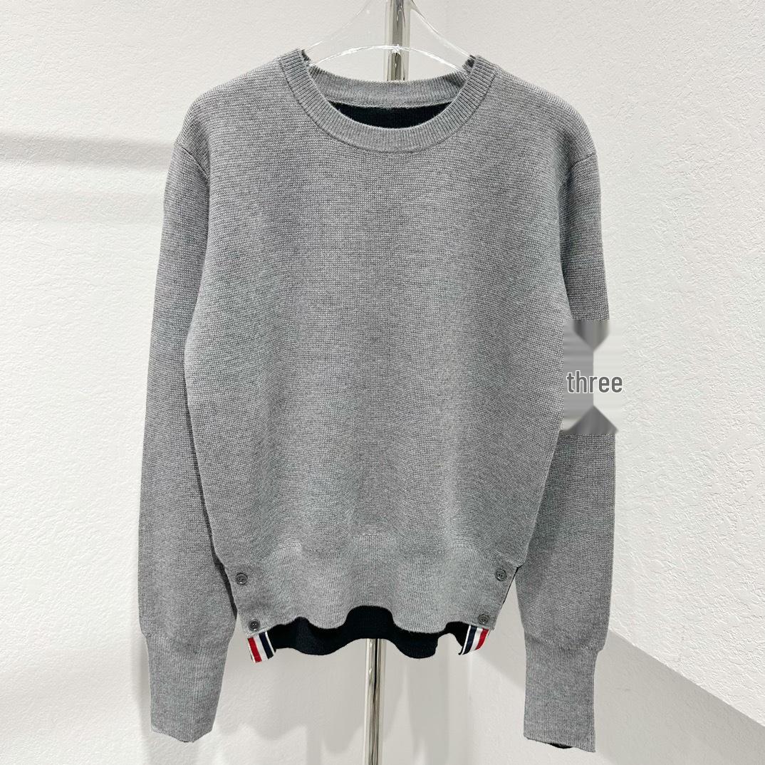 

THOM BRASSY 1844 Пуловер колор-блок с высоким низким краем M